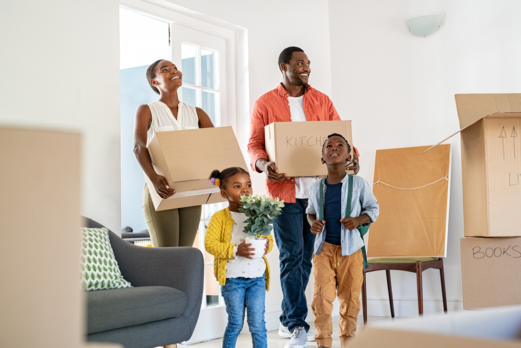 A family moves into a home